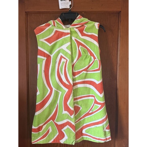 Emilio Pucci Other - Vintage Emilio Pucci Green Orange Abstract Swim Coverup Terry Hooded